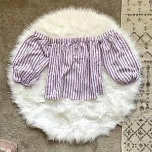 Off-Shoulder Striped Top
